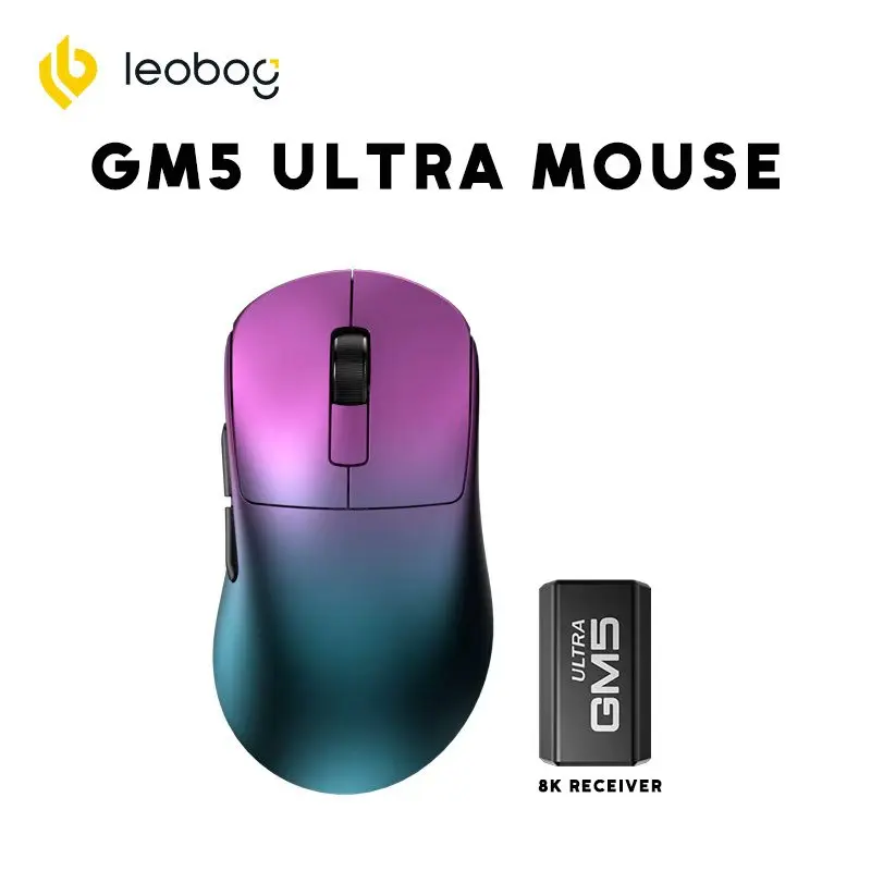 LEOBOG GM5Ultra Mouse Wireless Ergonomic Design Mice GM5Max Esports Lightweight PAW3395 26K DPI Office PC Gaming Mouse