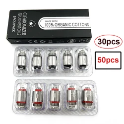 Bobine de coton biologique japonais, bobine pour atomiseur JUSTFOG Q16, Q14, S14, G14, C14, kit de démarrage, Q16, P16A, 1.2 ohm, 1.4 ohm, 1,6 ohm, 30 pièces, 50 pièces