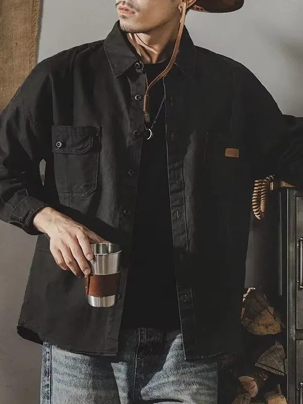 

Американская рабочая одежда в стиле ретро irt, мужская свободная куртка большого размера, жесткая мужская охотничья куртка, весенне-осенний трендовый брендовый воротник, длинный све