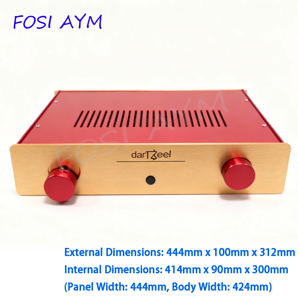 

444*100*312mm FOSI AYM All-Aluminum Amplifier Case Replica Dartzeel Amplifier Preamplifier Chassis Audio Shell DIY Box
