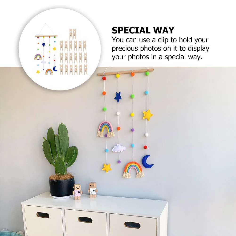 

Photo Storage Rack Cotton Rope Removable Tassels Hanging Wall Decor Home Ornament Display Photos Special Way