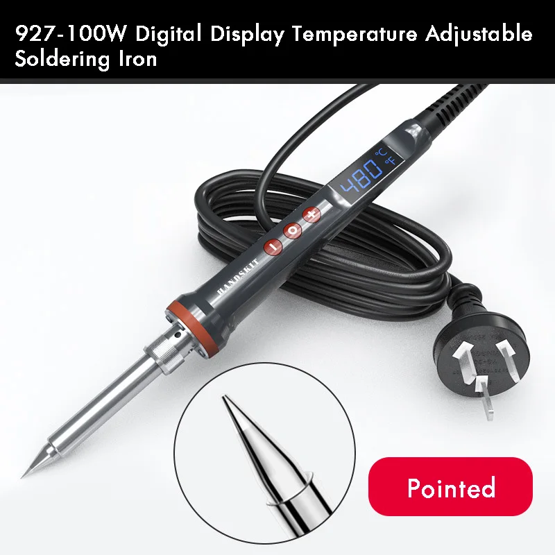 100W Electric Soldering Iron Digital Temperatura Adjustment Auto Sleep Internal Ceramic Heating Electronic Welding Tool
