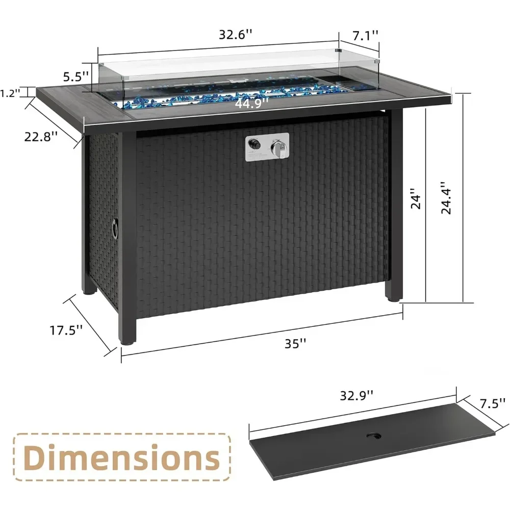 Outdoor Propane Fire Pit Table 45