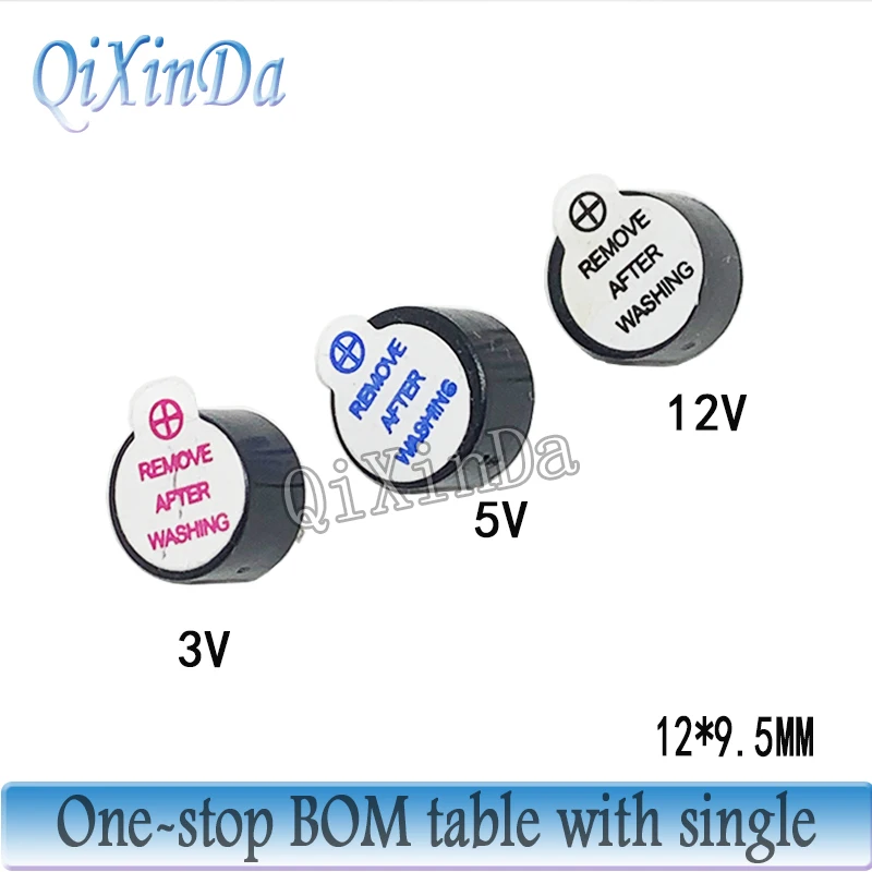 10PCS Active Buzzer 3V/5V/12V TMB12A03 TMB12A05 TMB12A12 Magnetic Long Continous Beep Tone 12095 12*9.5mm