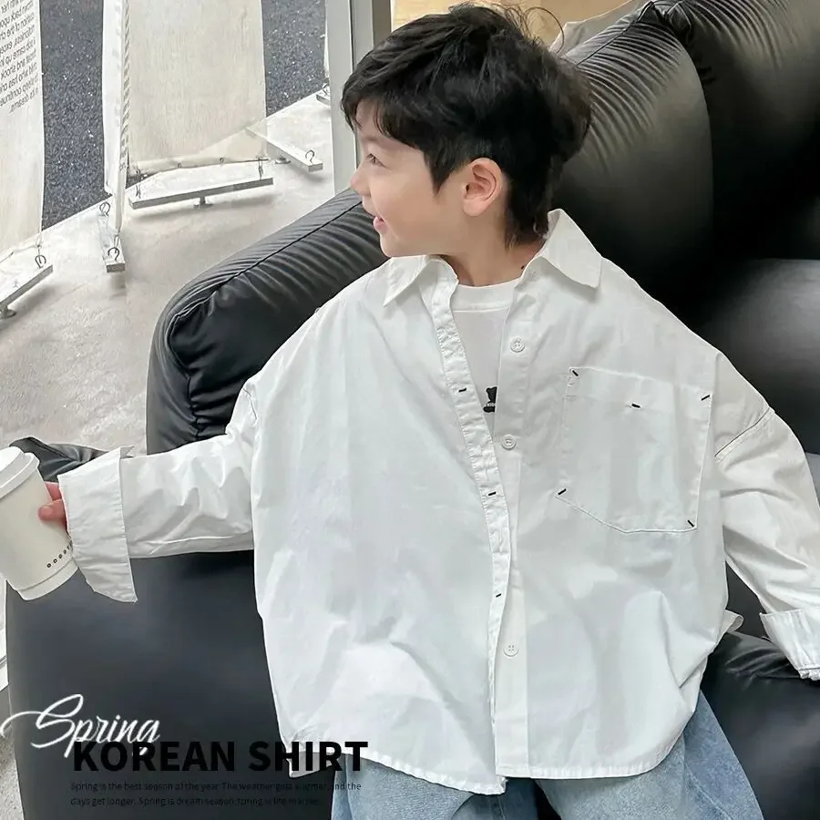 

Children's Long Sleeve Shirt Spring and Autumn 2026 New Versatile Western Style Boys' Casual Loose Top Shirt