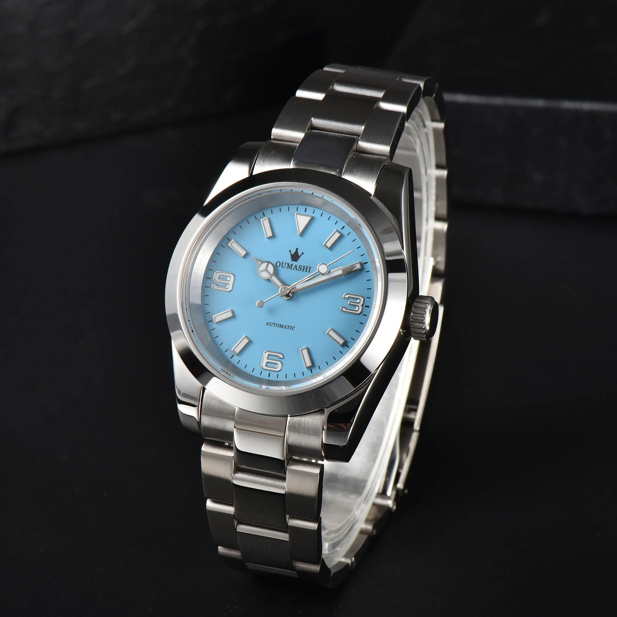 39MM Men\'s Automatic Mechanical Simple Style Luxury Sapphire Glass Stainless Steel Waterproof NH Watch35 Movement C3 Luminous Di