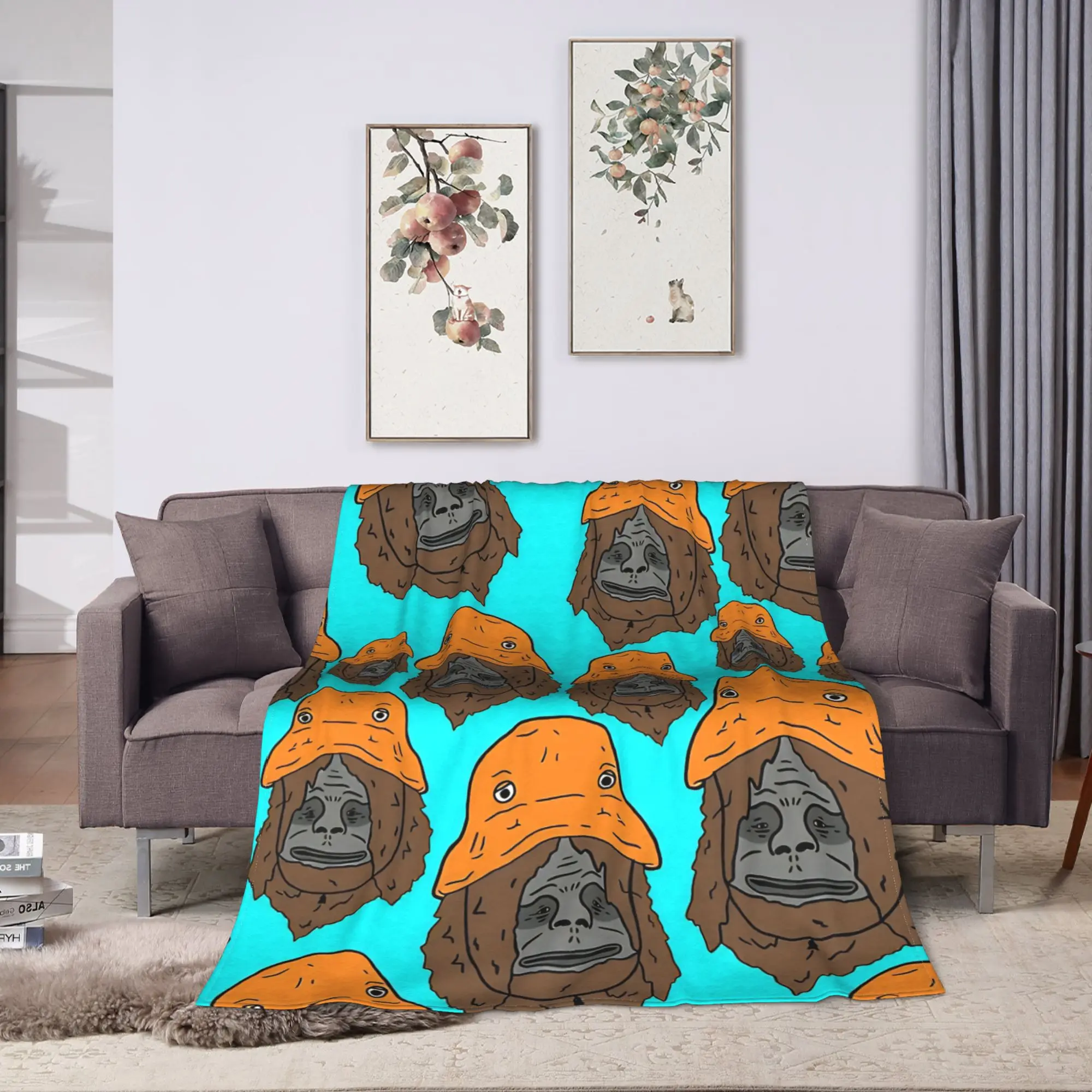 Sassy the Sasquatch Soft Blanket  Child Plush Throw Blanket Aesthetic Couch Chair Flannel Bedspread Sofa Bed Cover
