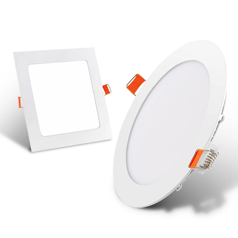 Factory Price 3w-24w Indoor Aluminum Led Panel Light Round Square Ceiling Modern Recessed Mounted Slim for Supermarket Office