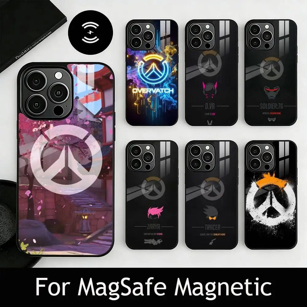 

G-Game O-Overwatch Phone Case For iPhone17,16,15,14,13,12,11 Plus,Pro Magnetic For Magsafe Wireless Charging