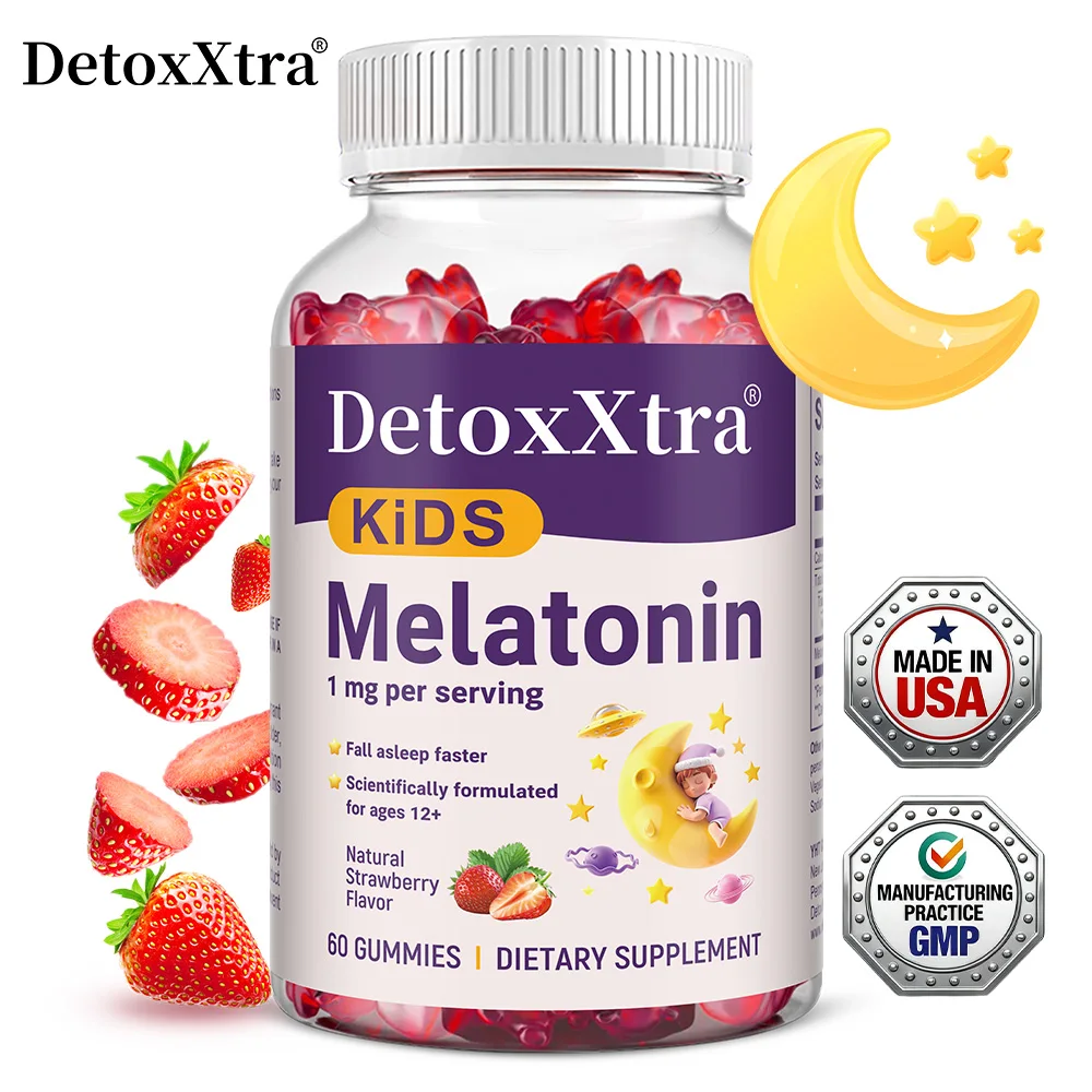 

Melatonin Gummies,Natural Sleep Aid Supplement for ages 4+,Fall Asleep Faster,Scientifically formulated,Strawberry Flavor,Vegan