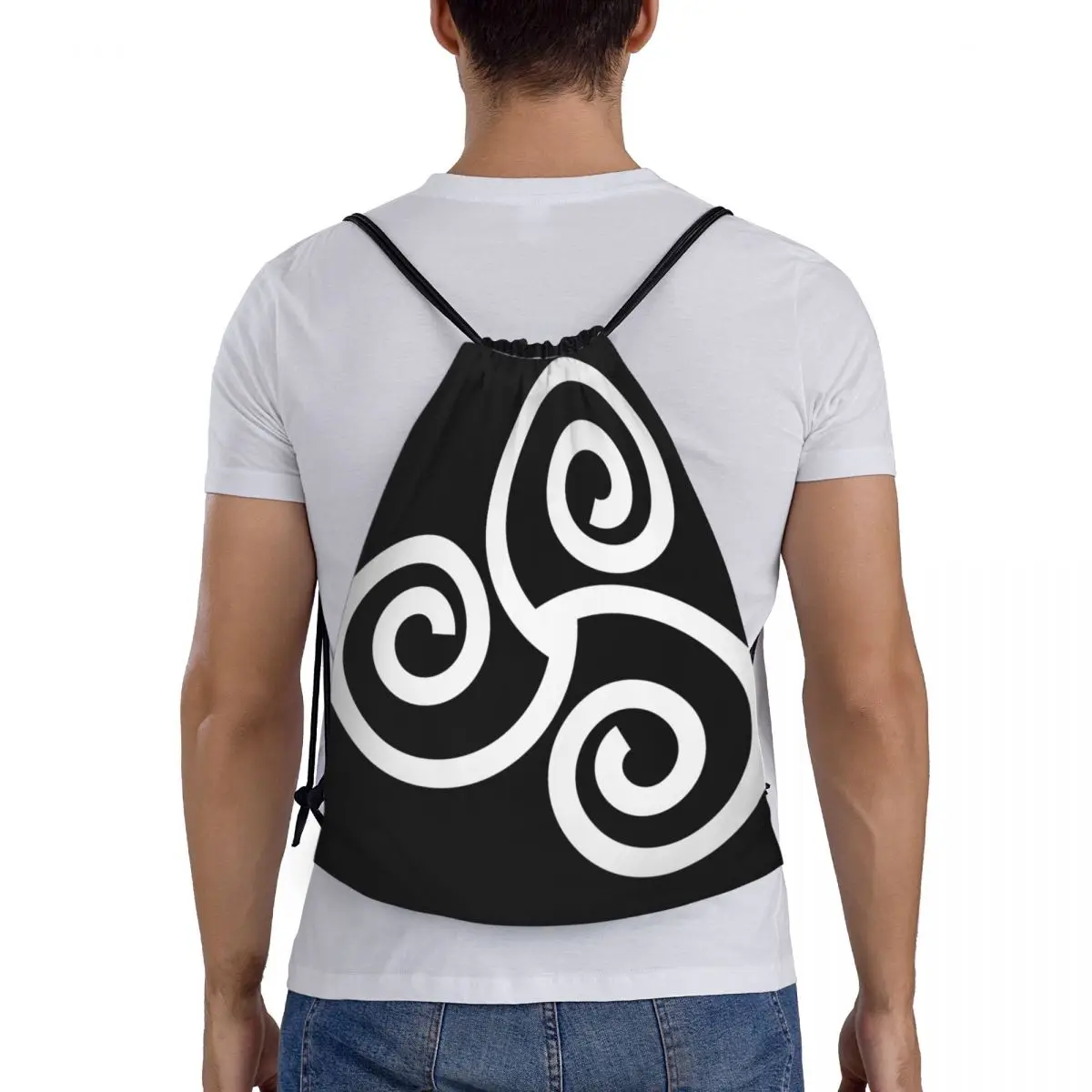 Celtic Triskelion Celts Symbols bolsas con cordón portátiles multifunción, bolsa deportiva para libros