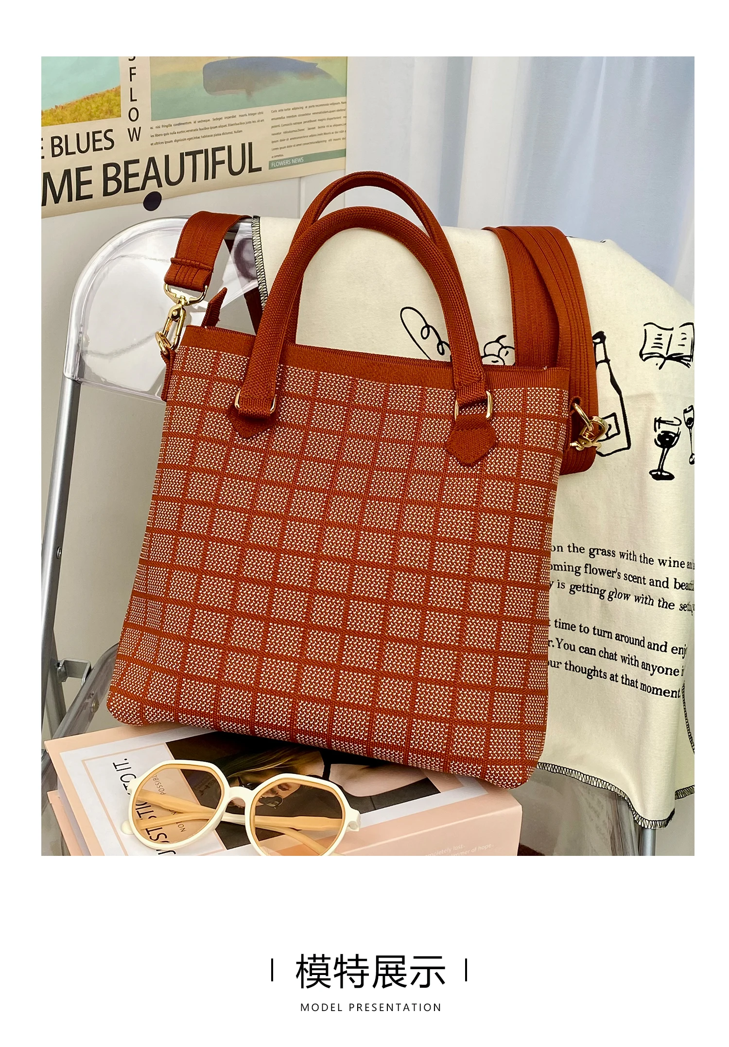 

Urban Minimalist Women Large Capacity Commuting Horizontal Single Shoulder Diagonal Portable Tote Bag for Work Travel Parties