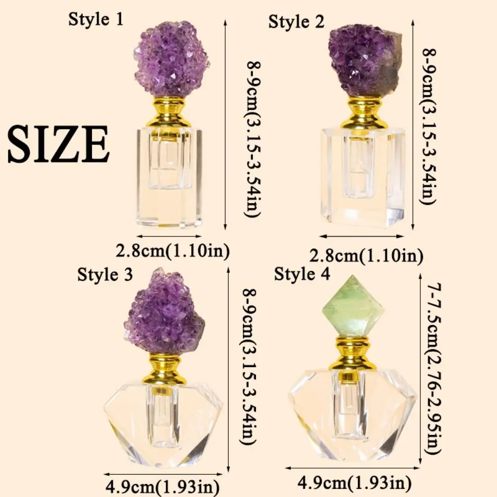 Bouteille en cristal créative exquise, vide, Portable, diffuseur d'huile essentielle, rechargeable, compte-gouttes d'huile en cristal, artisanat