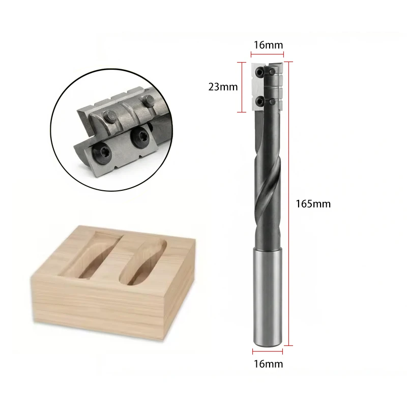 Wood Door Lock Hole Drilling Kit with Chip Breaking Knives Groove Cutters Extended Thread Tools for Carpentry Work