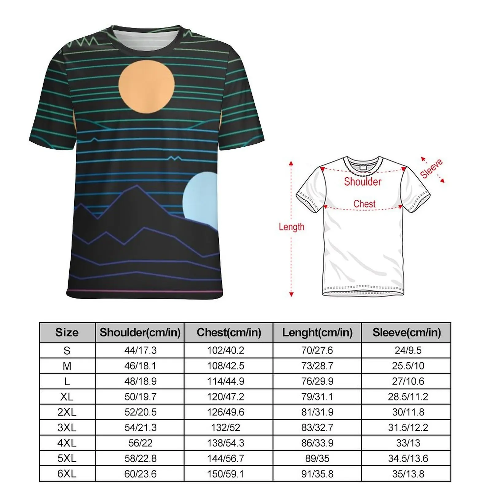 Cartoon Sun Line T Shirt Many Lands Print Hip Hop T Shirts Short Sleeve Design Tshirt Hot Sale Premium Funny Oversized Top Tees