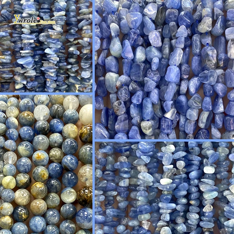 Various Shape Gem Kyanite Natural Stone Loose Spacer Beads for Jewelry Making Diy Necklace Bracelets Charms Accessories 15''