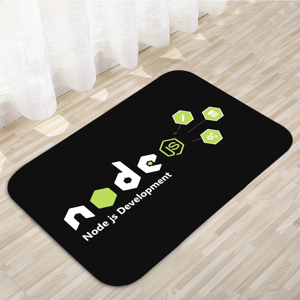 Nodejs Javascript Programmer Floor Mats Home Carpet Door Mats Modern Decor Carpet Bathroom Anti-Slip Floor Mats 799