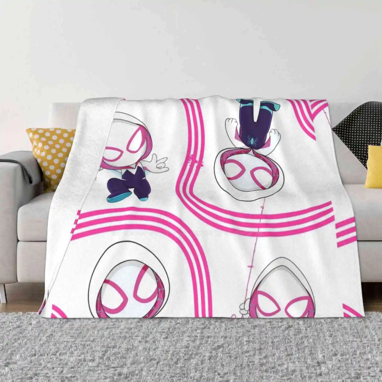 Cute Spider Ghost Gwen , Baby Spidey Girl , Grl Pwr , Cartoon Ghost Kids T-Shirt Blanket Soft Warm Travel Portable Blanket Grl