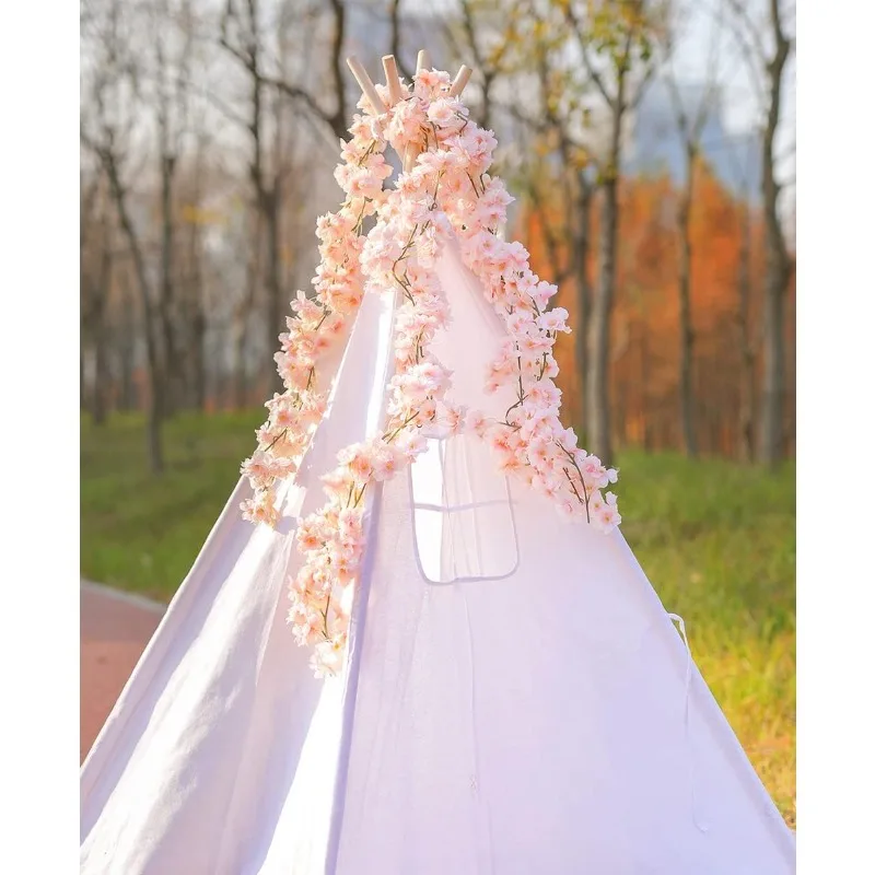 1,8 m rosa Kirschblüte künstliche Blume Seidengirlande Rebe Home Party Garten Bogen Hochzeit Hintergrund Dekoration gefälschte Blume – Detail 3