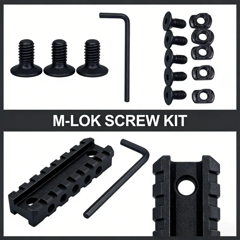 10 Sets/Pack M4 M5 M-LOK KEYMOD Steel Screw And T Nut Replacement Set