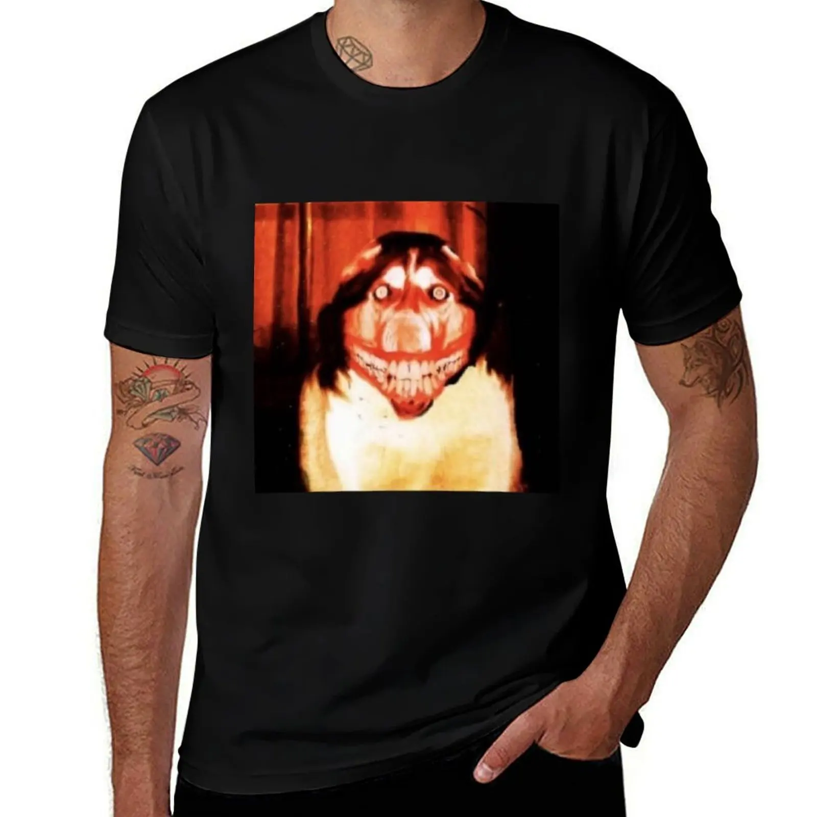 Smile Dog T-Shirt Sports Casual Short Sleeve Cotton Tee