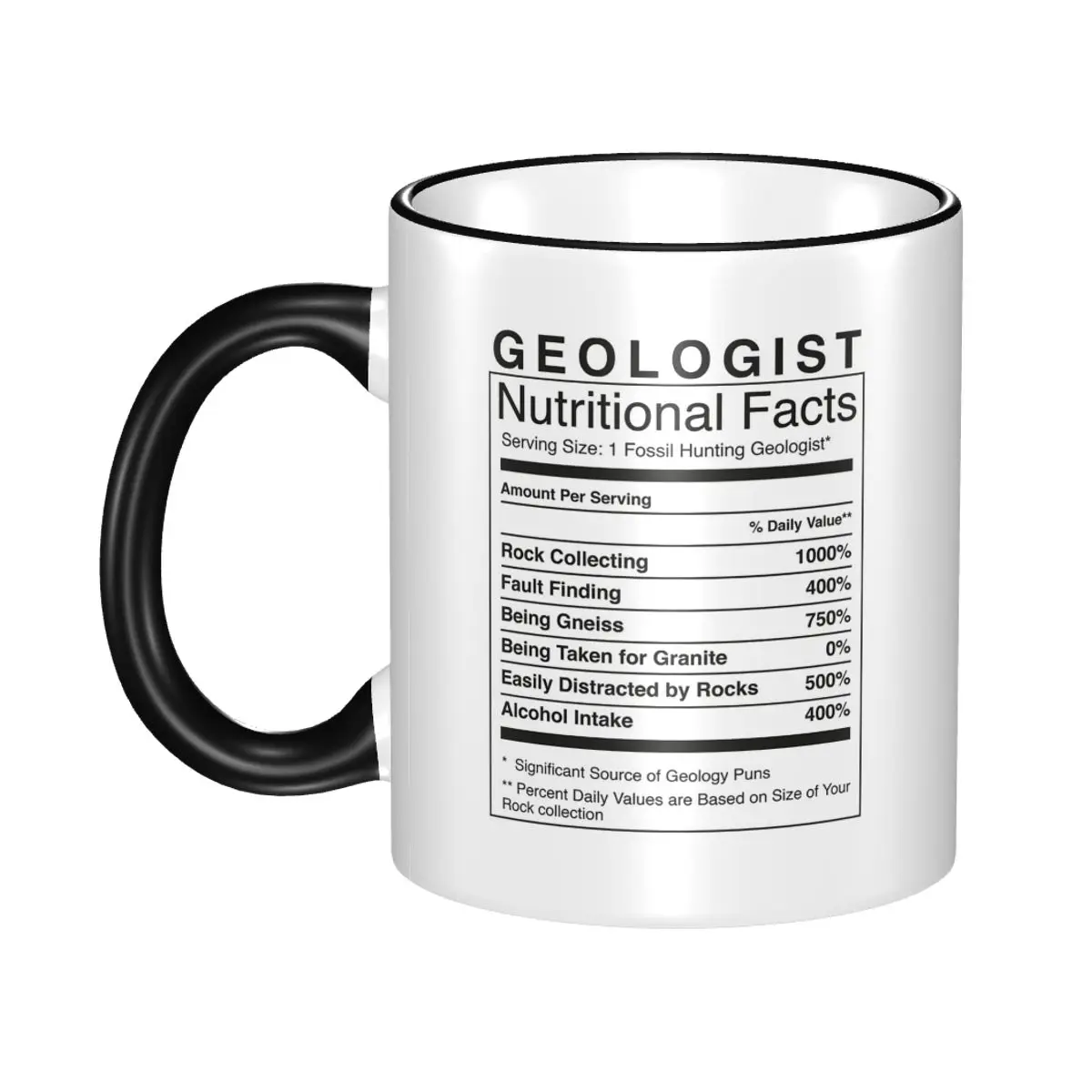 Geologist Nutritional Information Funny Geology Humour Mug Funny Ceramic Coffee Cups Tea Mugs Milk Cup Drinkware for Woman Man