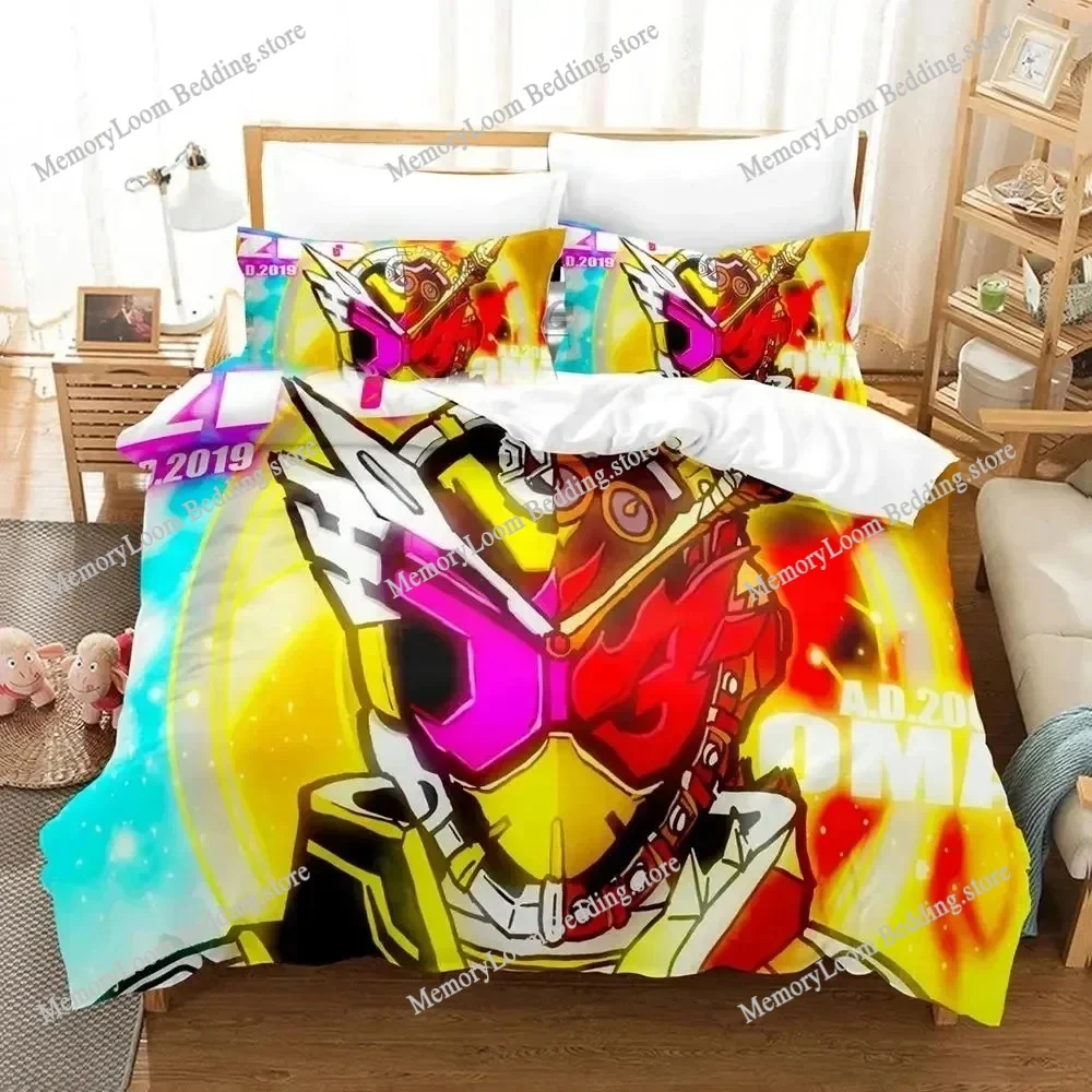 Home Textile Cartoons Fun Kamen Rider Zero-One Duvet Cover Pillow Case Boy Girl Bedding Set King/Queen/Twin Size Soft Polyester