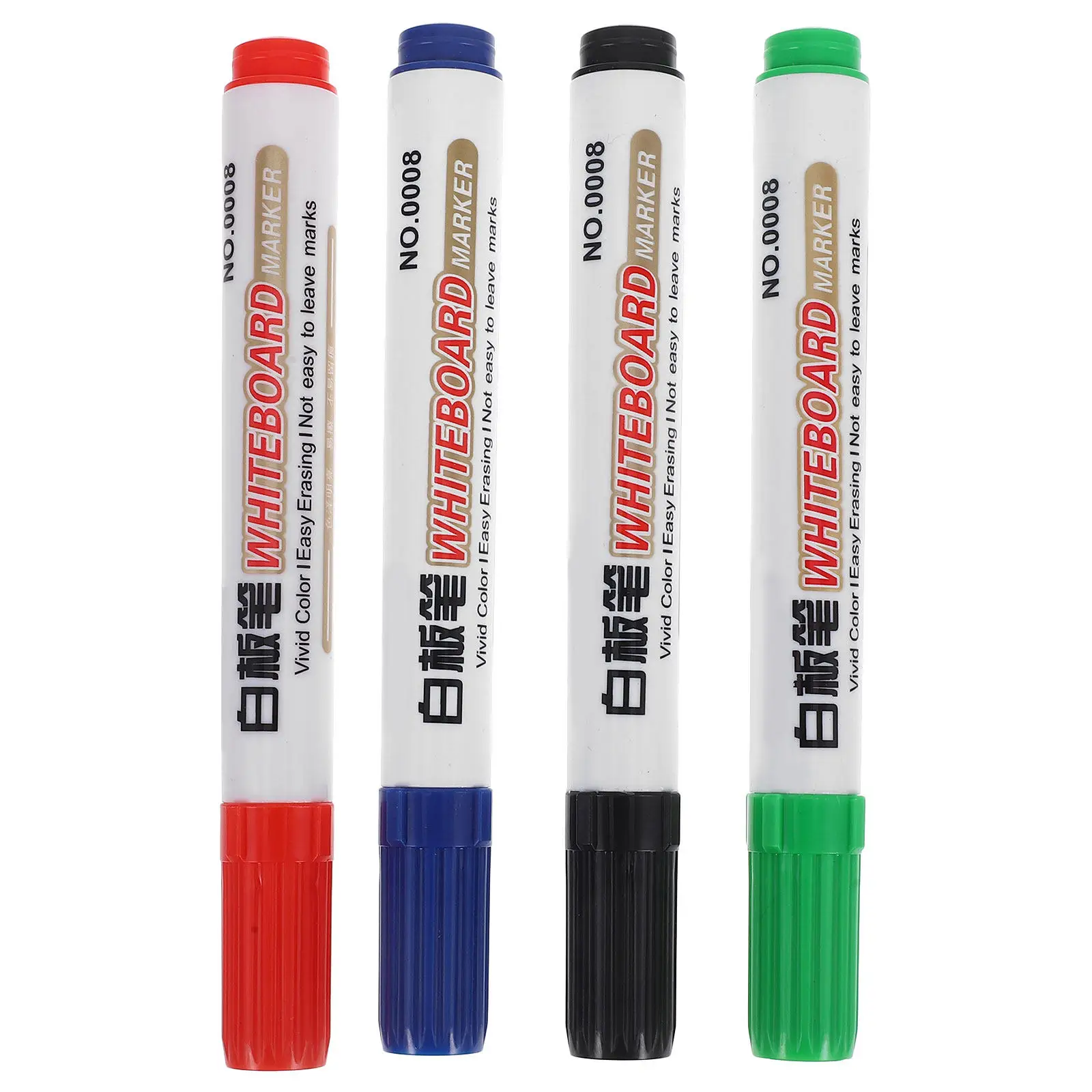 

4Pcs Erasable Whiteboard Marker Set Dry Erase Pens for Office School Classroom Mirrors Bright Colors No Residue Smooth Writing
