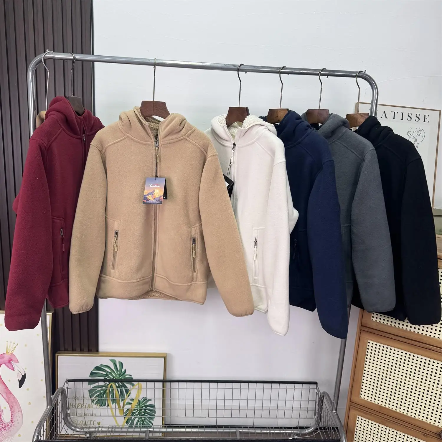 

Couple's Thiened Fce Lined Hooded Jaet Outdoor Warm Casual Sle Polyester Fiber Long Sve Zipper Closure Coat