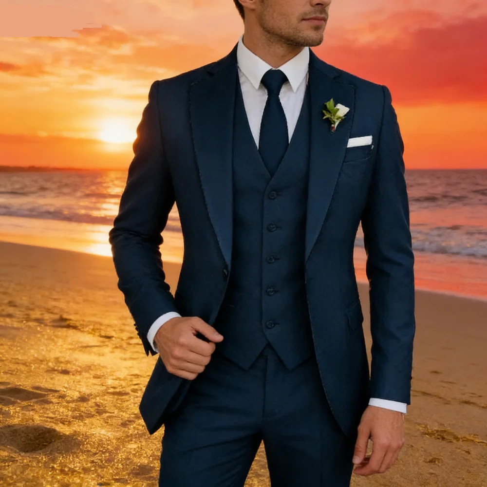 

Bonito Men's 3-Piece Terno Unique Breasted Blazer Outfits Casual Daily Fashion Fitted Wedding Ceremony Business Suit