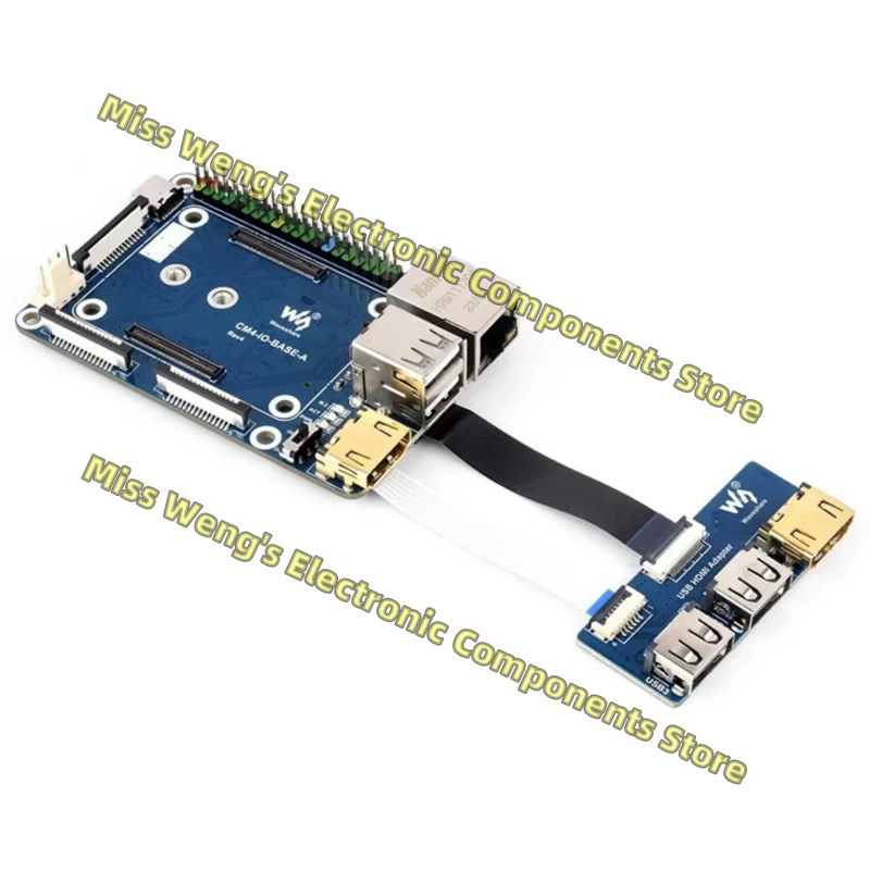 CM4 Expansion Board Lite Version Onboard HDMI/RJ45 Gigabit Ethernet Port/Dual CSI/M.2 CM4-IO-BASE-A IO-BASE-BOX IO-BASE-Acce