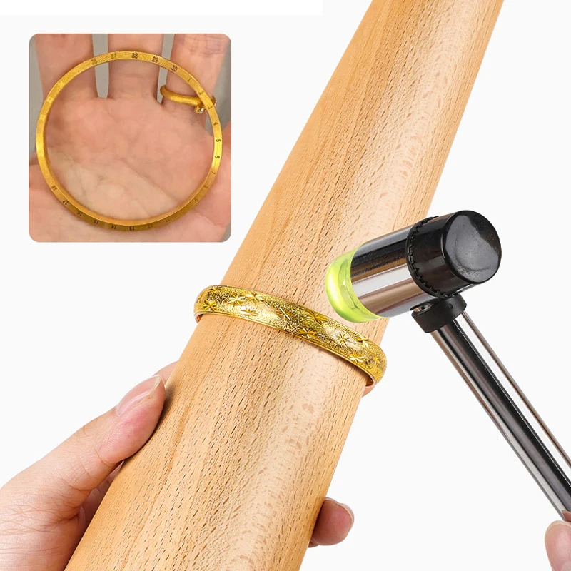 Jewelry Tools Solid Wood and Plastic Bracelet Straightening Rods with Scale for Adjusting Bracelet Circumference