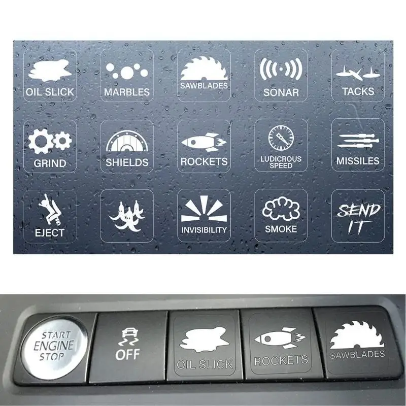 

31BC Auto Interior Sticker Set Preventing Misoperation Easy Application Suitable for Various Car Night Driving Easy to Apply