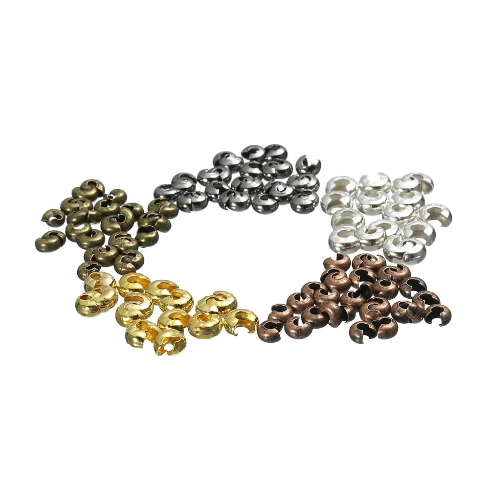 

300 pcs Iron Copper Diy Positioning Beads Crimp Tube Spacer Jewelry Accessories For Bracelet Necklace Earring