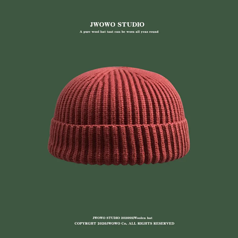 Fashion Hat Autumn cap Winter Short Melon Men Knitted Round Top Brimless Cold Women Street hip-hop Wool Beanie Sports Warm