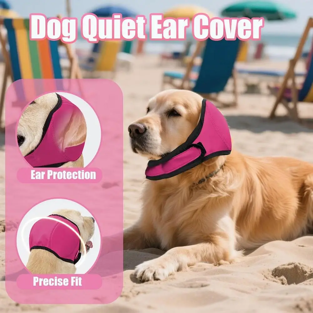 Noise Cancelling Dog Ear Wrap Anti-Anxiety Head Cover Adjustable Strap Ear Protection Cap for Small Medium Large Dogs