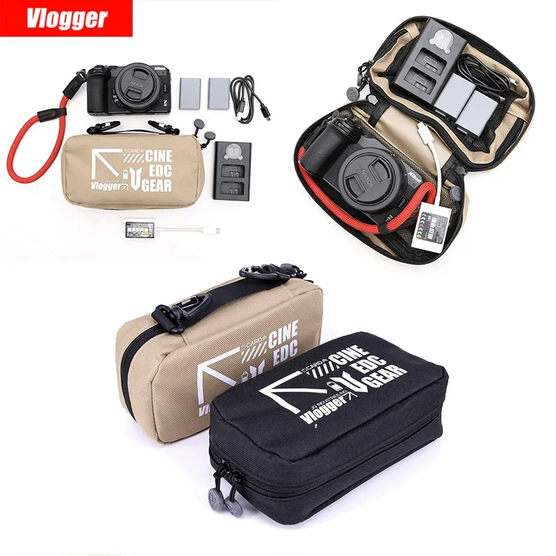 VLOGGER Portable Photographer Storage Bag for Charger 5 Inch Monitor Cameras Battery SLR Micro Lens Carry Bag