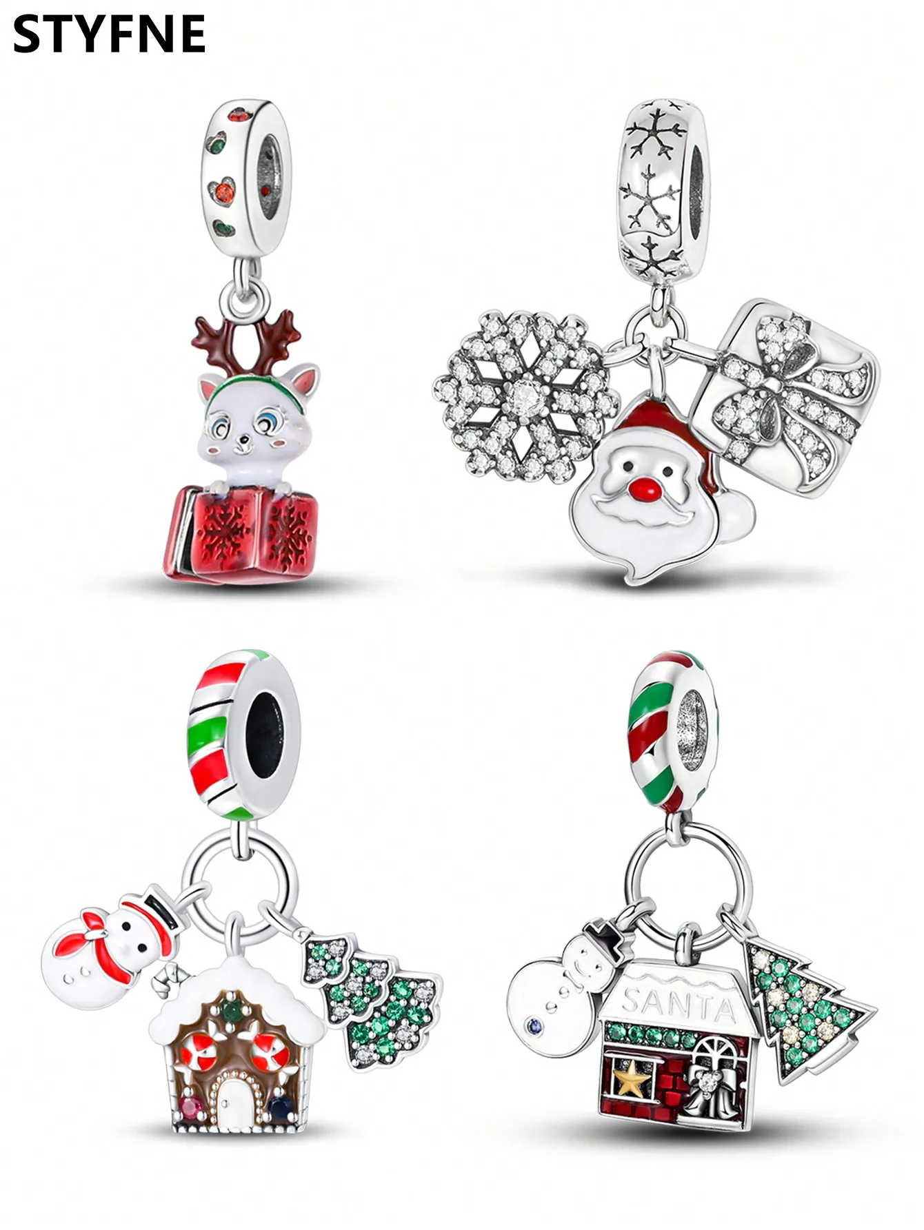 925er Silber vergoldet, Original-Charms, Weihnachtsgeschenk, Perlen für Armbänder, Damenschmuck, Geschenk