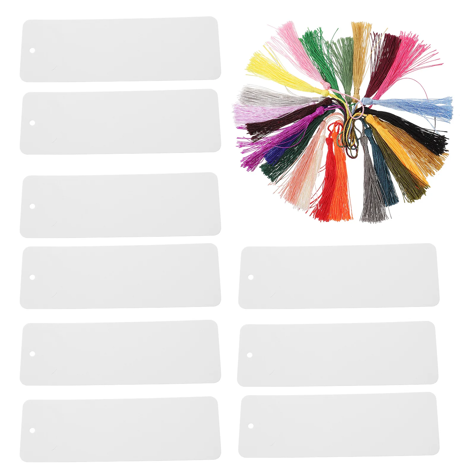 24Pcs Blank Bookmarks with Tassel Premium Cardstock DIY Writing Notes Learning Progress Tracker Gift for Readers