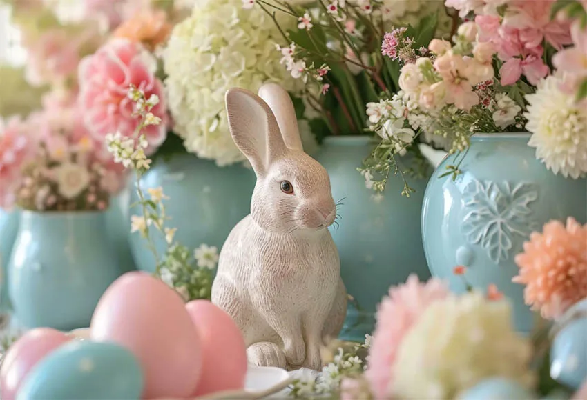 Mehofond Spring Cottage Egg Background for Photography Kids Birthday Party Easter Rustic Wooden Bunny Fairy Garden Backdrop