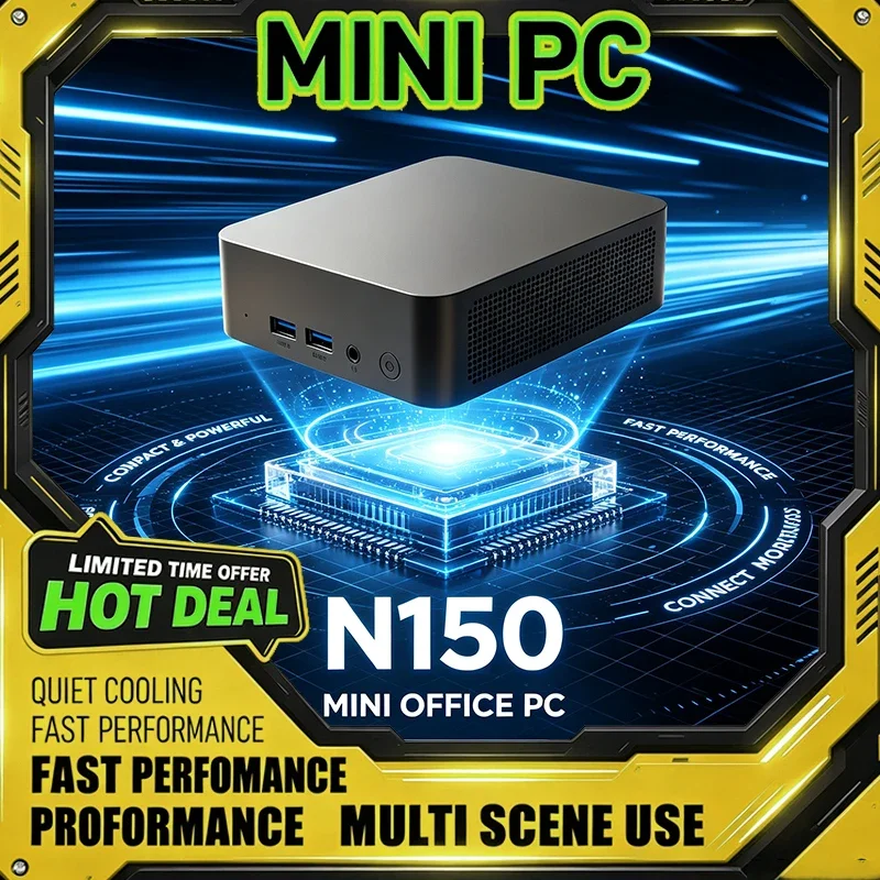 Intel N150 Mini PC Compact Powerful Small Desktop Computer for Home Office Gaming Multiple Interfaces Office Performance