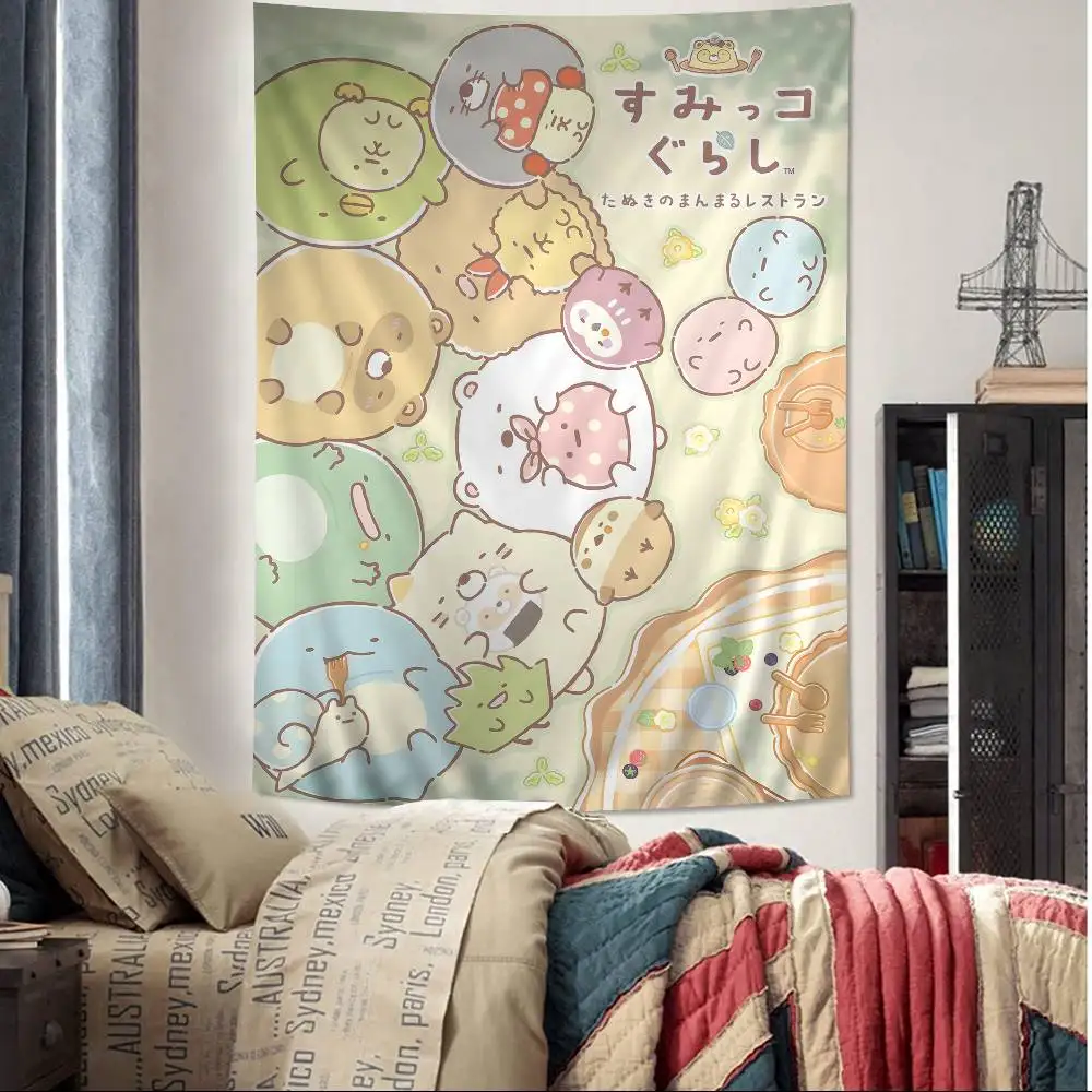 Japan Anime Sumikko Gurashi Hanging Bohemian Tapestry Bohemian Wall Tapestries Mandala Cheap Hippie Wall Hanging