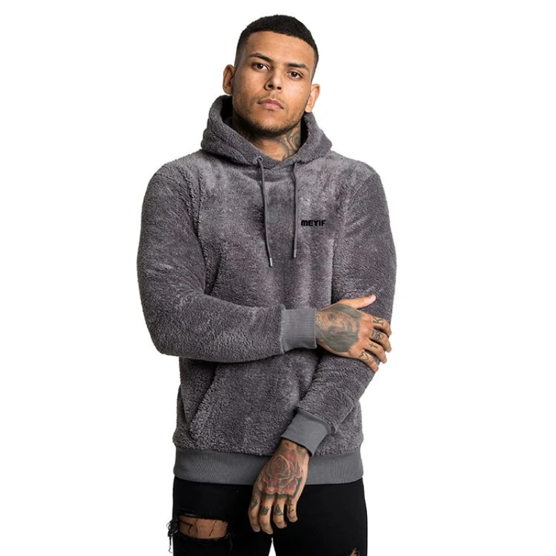 Fashion Outdoor Motion Autumn Winter New Polar Fleece Sweatshirts Men Hoodies Letter Embroid Plus Velvet Thicken Long Sleeve Top