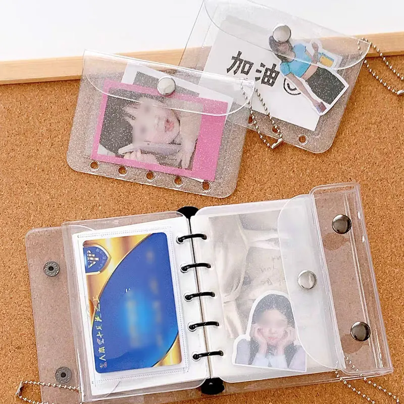 Imagem -03 - Star Loose Leaf Binder Cover Álbum de Fotos Acessórios Diário Material de Escritório Clear Laser Color Cartão de Nome m5 Pcs