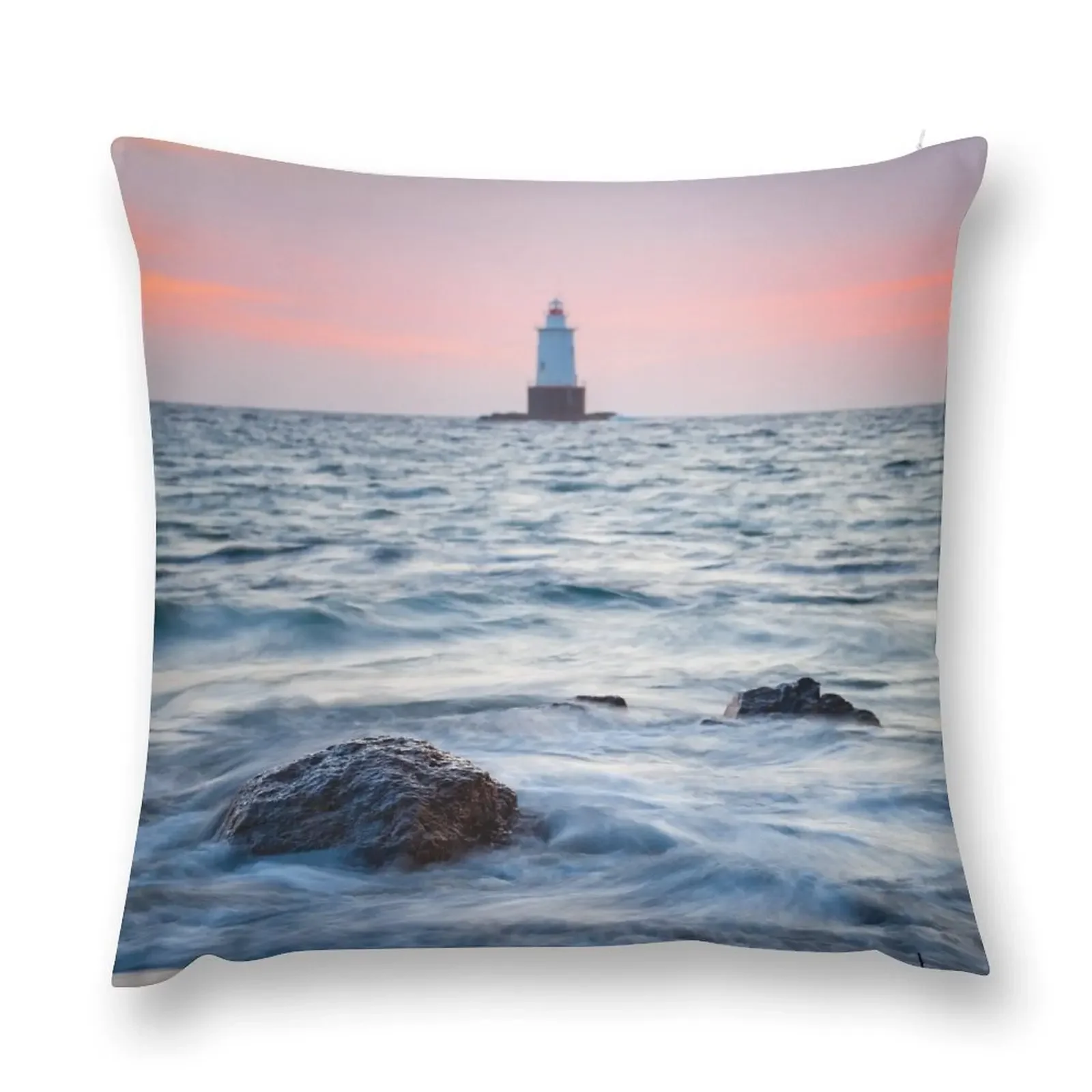 

Sakonnet Point Lighthouse at Sunset, Rhode Island Throw Pillow Cushion Cover Cushion Covers For Living Room pillow