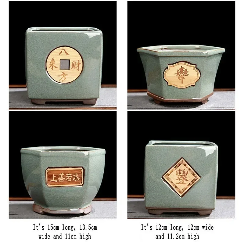 Creative Ceramic vintage Flower Pot Simple Succulent Plant Container Green Planters Bonsai Pots Flowerpot Home Decoration