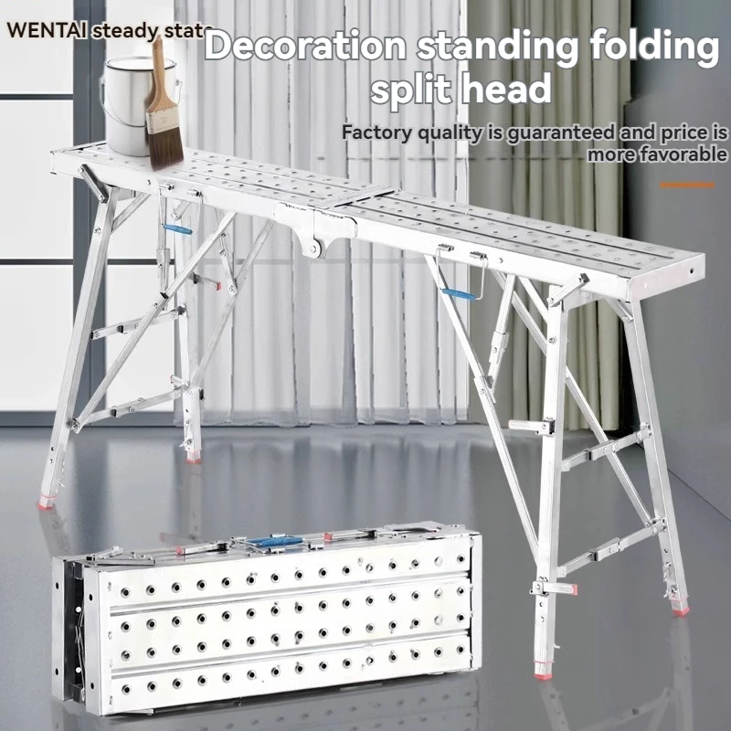 Tangga platform perancah, bangku, dan dempul dekorasi interior tugas berat yang sangat tebal dan dapat dilipat serta mudah diangkat