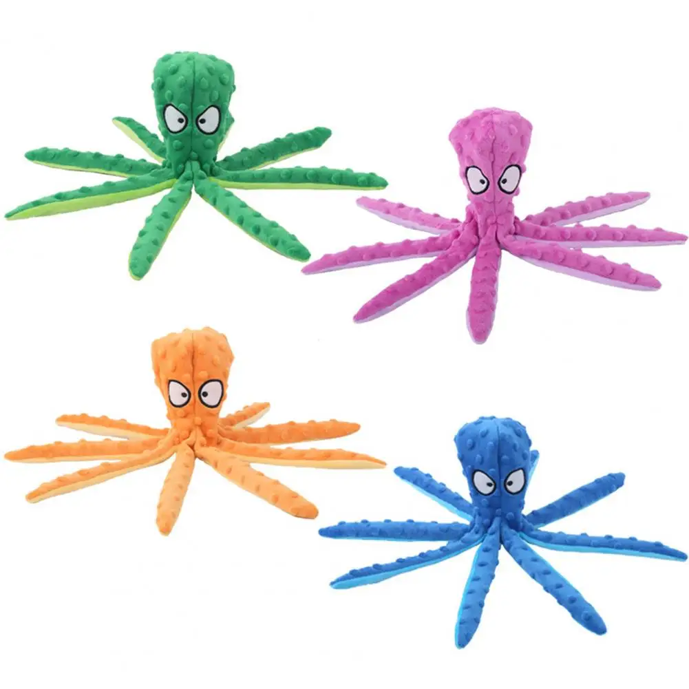 Dog Toy Bite Resistant Plush Safe Octopus Puppy Toy for Home