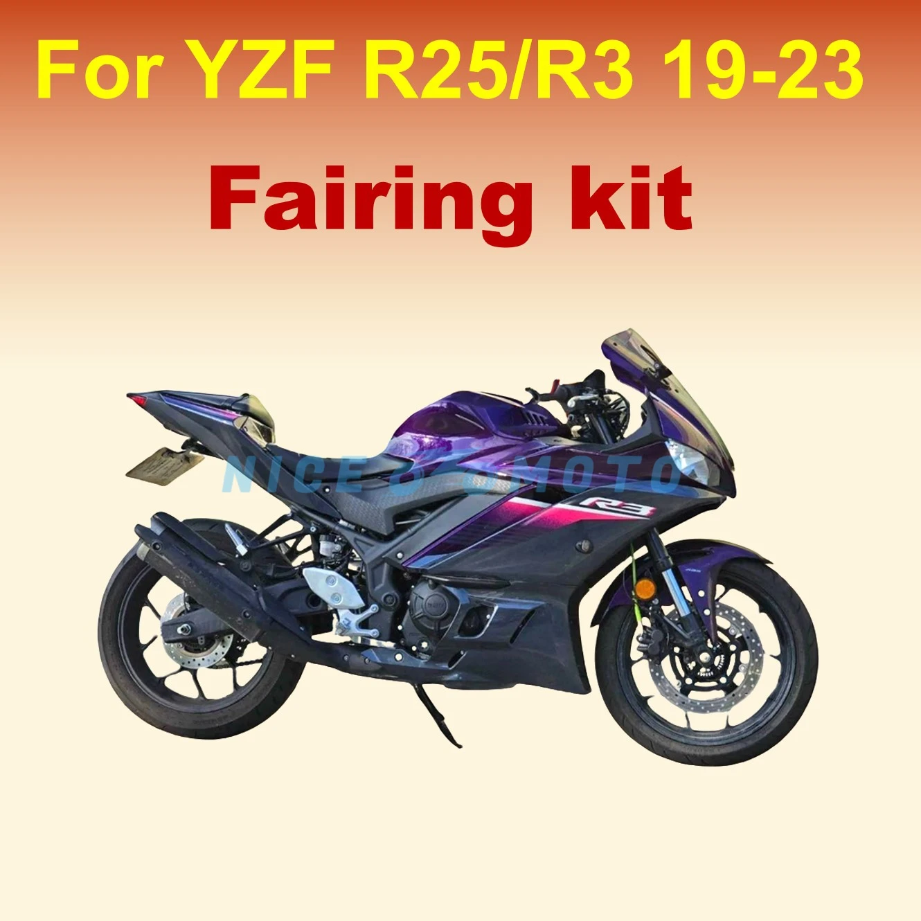 New ABS Motorcycle Sportbike Spare parts Purple Fairing kit For YAMAHA YZF R3 2019 2020 2021 2022 2023 YZF-R25 YZF-R3 YZF R25 ﻿