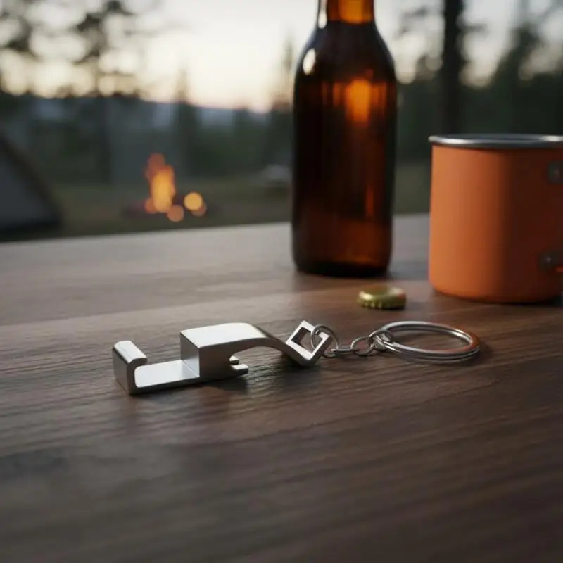 Creative Bottle Opener Multi-functional Phone Holder Keychain 3-in-1 Key Pendant Portable Key Ring